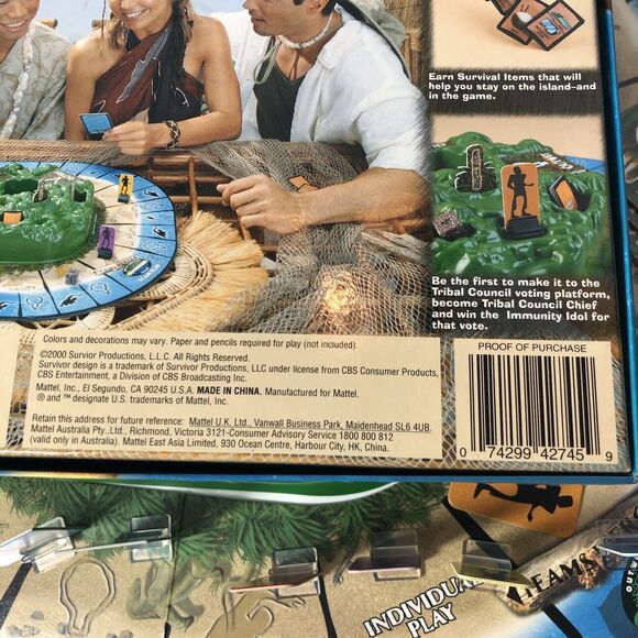 Mattel Survivor Board Game 2000 42745 No Pen No Instructions - Picture 11 of 13